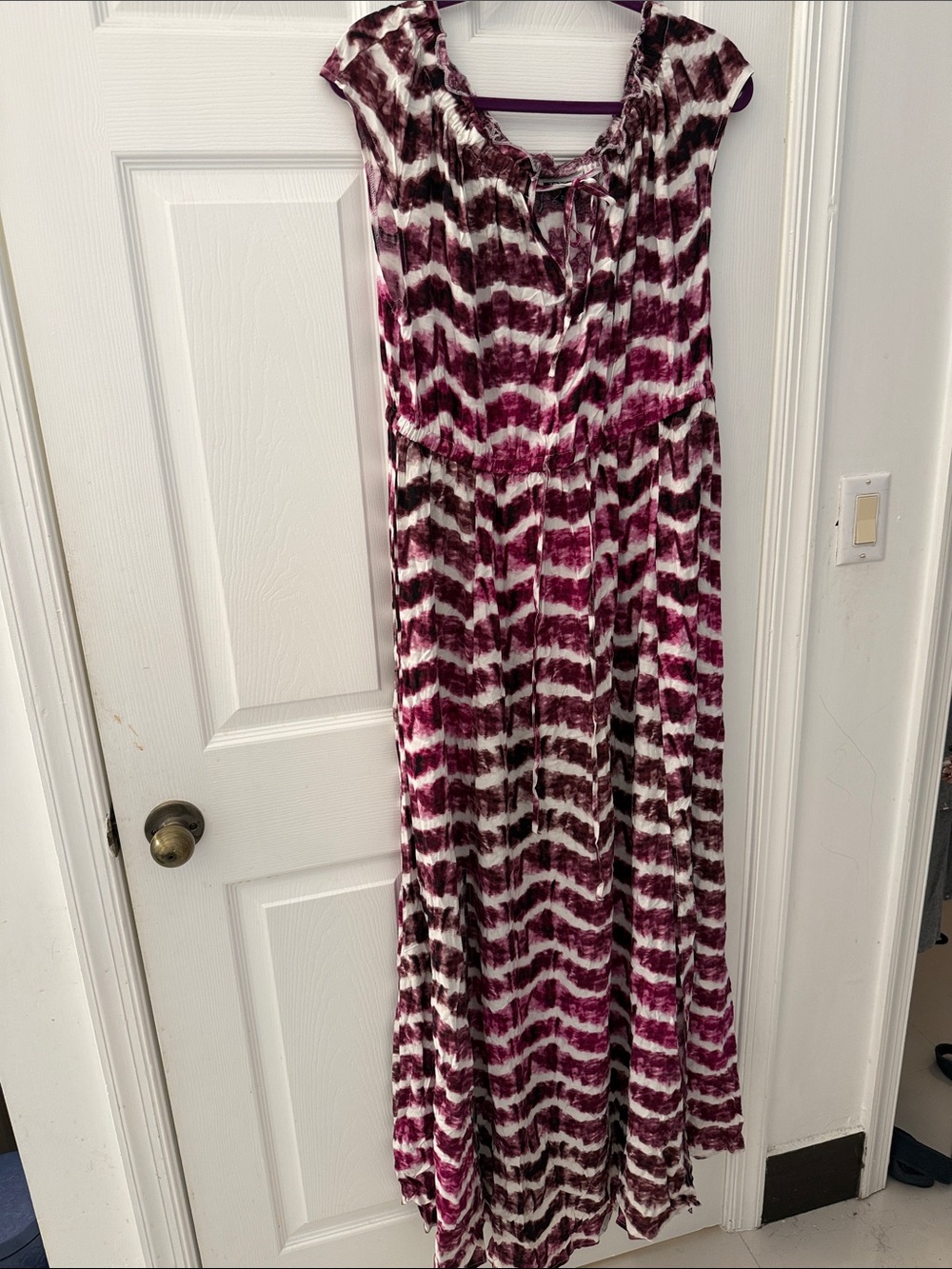torrid Maroon and White Tie-Dye Maxi Skirt Dress